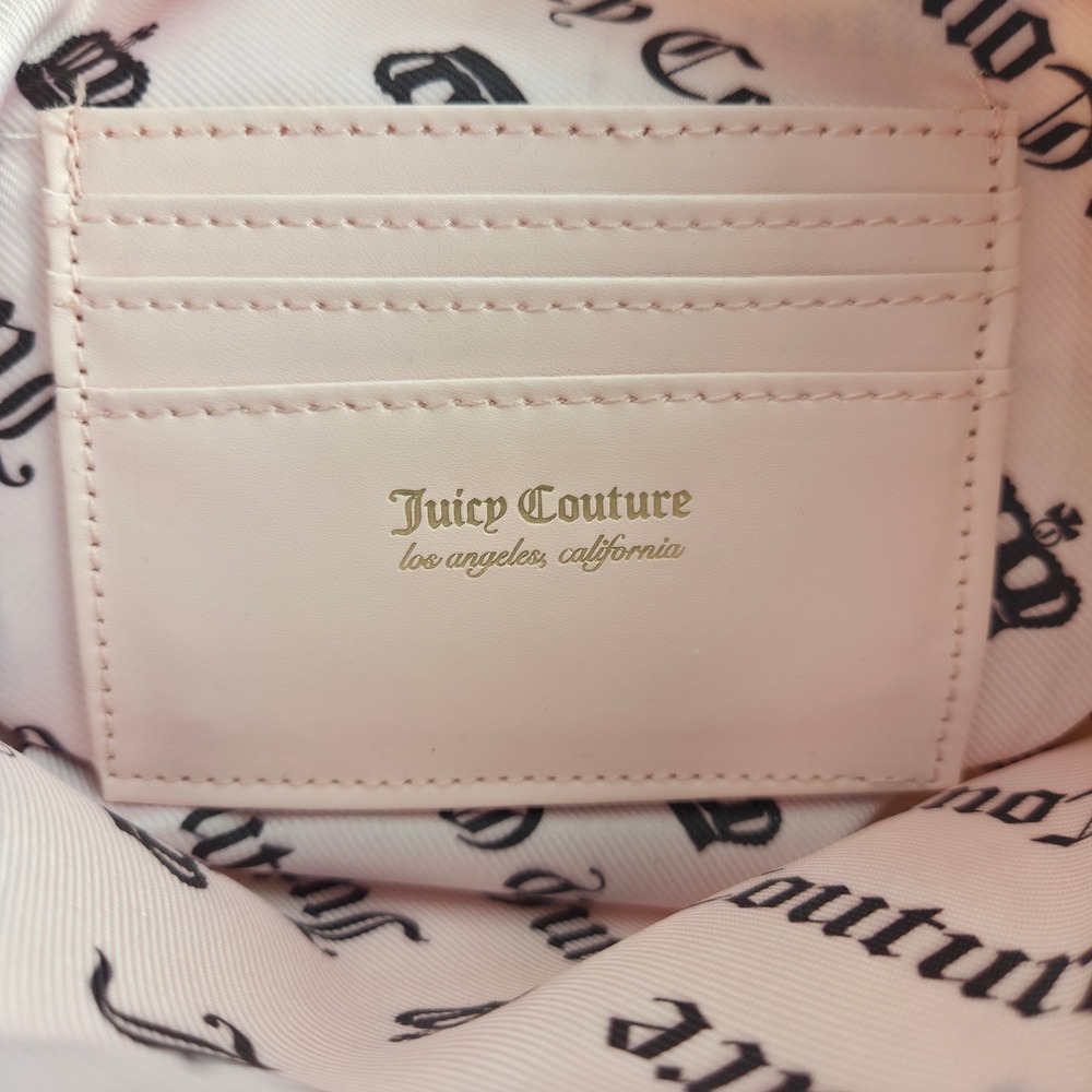 Juicy Couture Wristlet Pouch Womens OS Pink NWT Strawberry Bow Print Makeup Bag - Picture 8 of 16